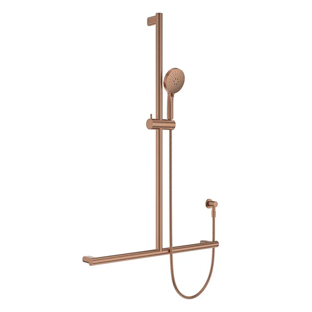 Care Inverted T Rail Shower, Brushed Copper fienza
