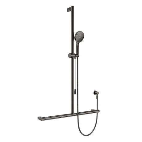 Care Inverted T Rail Shower with Push/Pull Slider, Gun Metal fienza