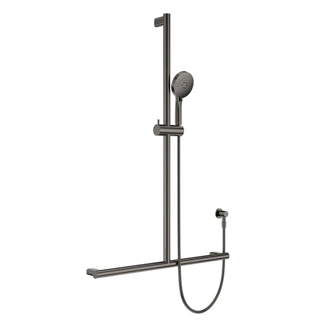 Care Inverted T Rail Shower, Gun Metal fienza