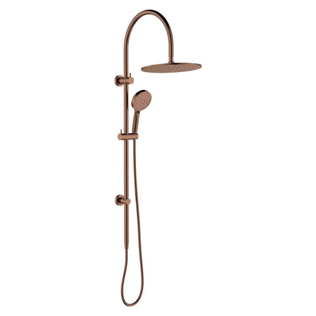 Empire Slim Curved Twin Shower, Brushed Copper fienza