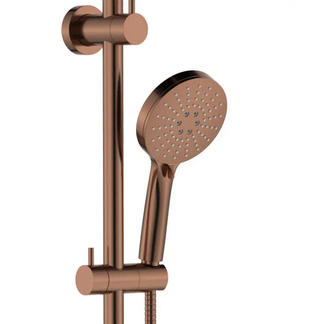 Empire Slim Curved Twin Shower, Brushed Copper fienza