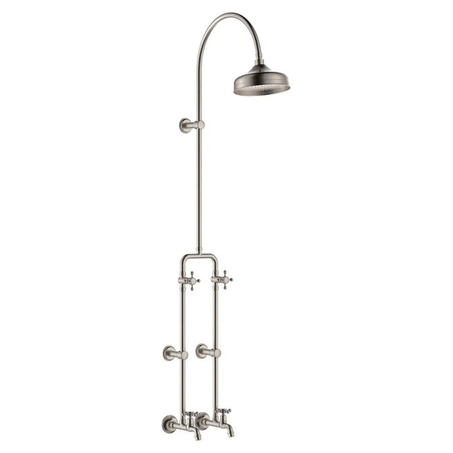 Lillian Exposed Rail Shower & Bath Set, Brushed Nickel fienza