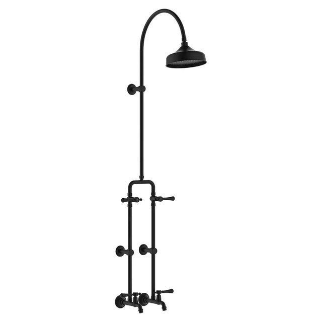 Lillian Lever Exposed Rail Shower & Bath Set, Matte Black fienza