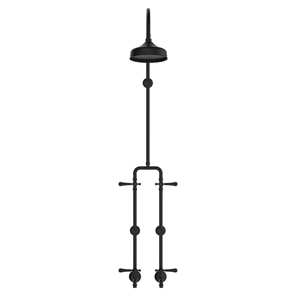 Lillian Lever Exposed Rail Shower & Bath Set, Matte Black fienza