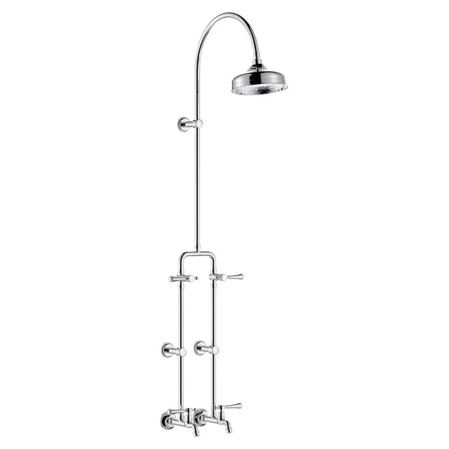 Lillian Lever Exposed Rail Shower & Bath Set, Chrome fienza