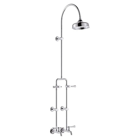 Lillian Lever Exposed Rail Shower & Bath Set, Chrome fienza