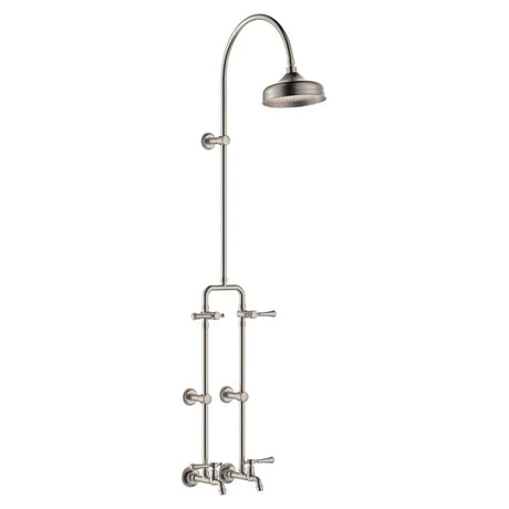 Lillian Lever Exposed Rail Shower & Bath Set, Brushed Nickel fienza