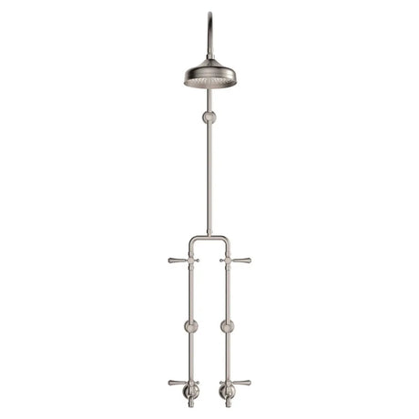 Lillian Lever Exposed Rail Shower & Bath Set, Brushed Nickel fienza