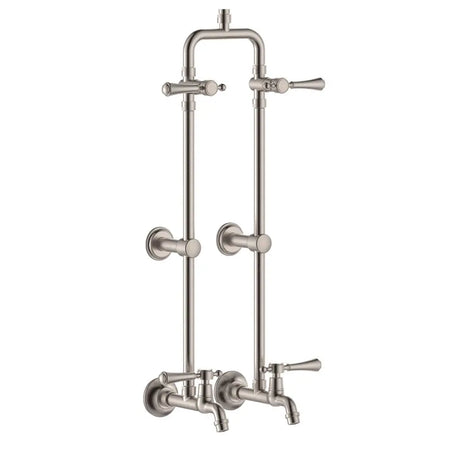 Lillian Lever Exposed Rail Shower & Bath Set, Brushed Nickel fienza