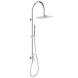 Kaya Wall Mounted Outdoor Twin Shower, Brushed Stainless Steel fienza