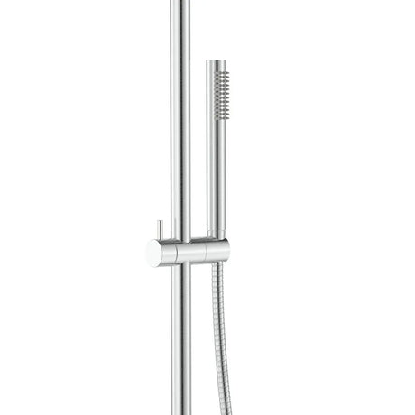 Kaya Wall Mounted Outdoor Twin Shower, Brushed Stainless Steel fienza