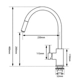 Black Pull Out Kitchen Mixer Aquaperla