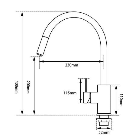 Black Pull Out Kitchen Mixer Aquaperla