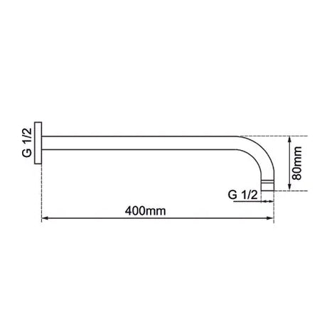 400mm Brushed Brass Wall Shower Arm Aquaperla