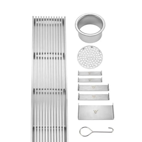 Wide Silver Linear Floor Grate 600~3000 (L) X 100 (W) MM Somer