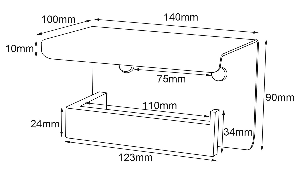IVANO - Black Toilet Paper Holder Aquaperla