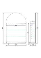 Olivia LED Mirror Cabinet 450X900X155mm Poseidonbk