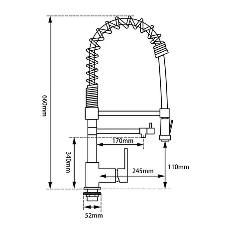 Chrome Pull Out Kitchen Mixer Aquaperla