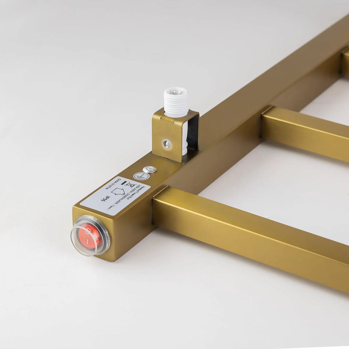 Brushed Brass Heated Towel Rack 6 Bars Aquaperla