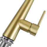 Brushed Brass Pull Out Kitchen Mixer Aquaperla