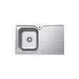 Tiva 780 Single Kitchen Sink with Drainer, Left Bowl fienza