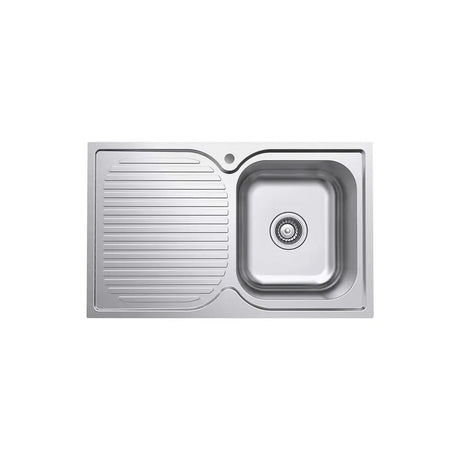 Tiva 780 Single Kitchen Sink with Drainer, Right Bowl fienza