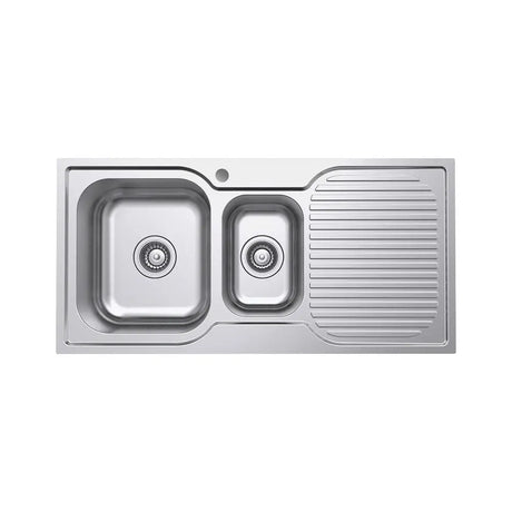 Tiva 980 1.5 Kitchen Sink with Drainer, Left Bowl fienza