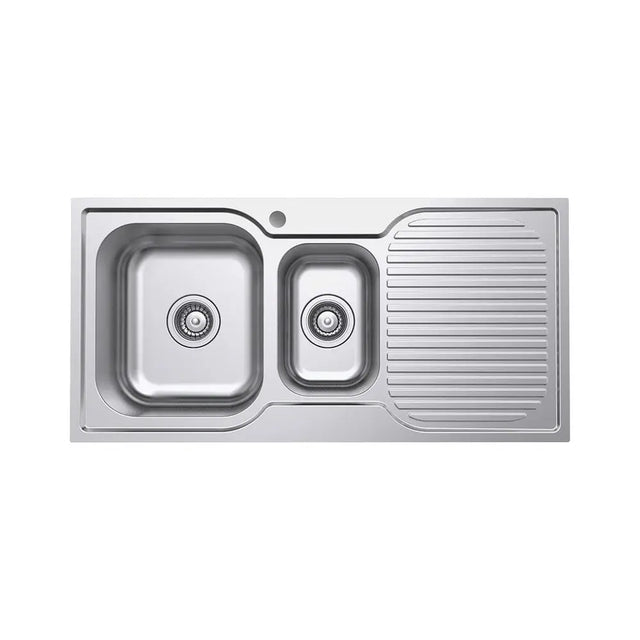Tiva 980 1.5 Kitchen Sink with Drainer, Left Bowl fienza