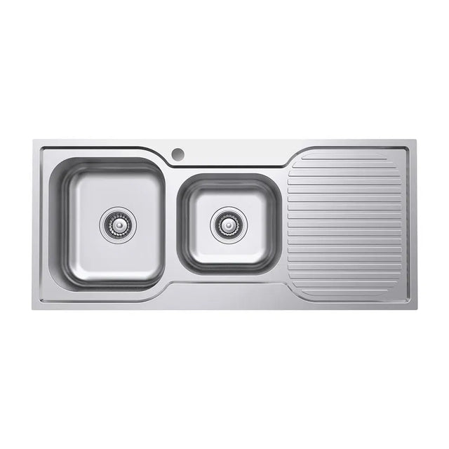 Tiva 1080 1.75 Kitchen Sink with Drainer, Left Bowl fienza