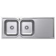 Tiva 1180 Double Kitchen Sink with Drainer, Left Bowl fienza