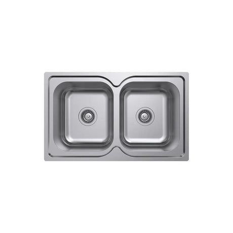 Tiva 780 Double Kitchen Sink, No Tap Hole fienza