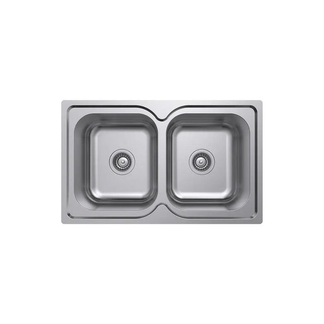 Tiva 780 Double Kitchen Sink, No Tap Hole fienza