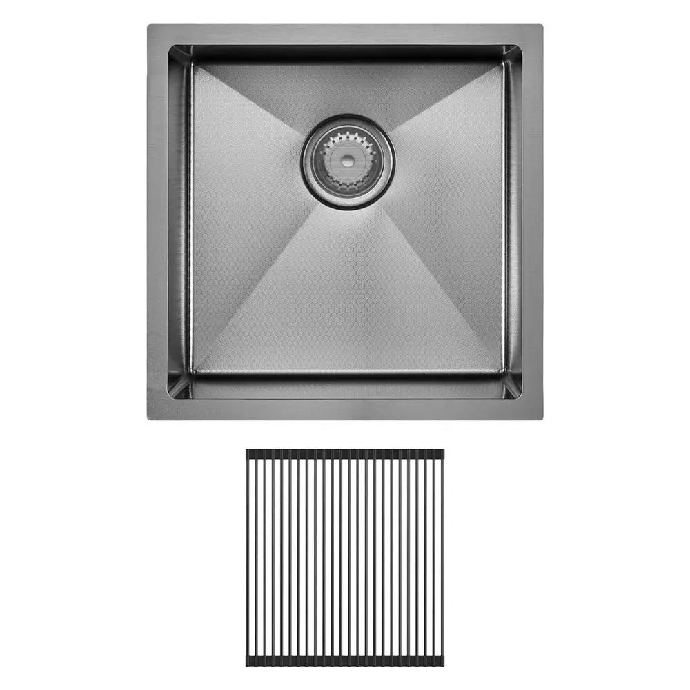 Hana Anti-Scratch 32L Single Kitchen Sink Kit, PVD Gun Metal fienza