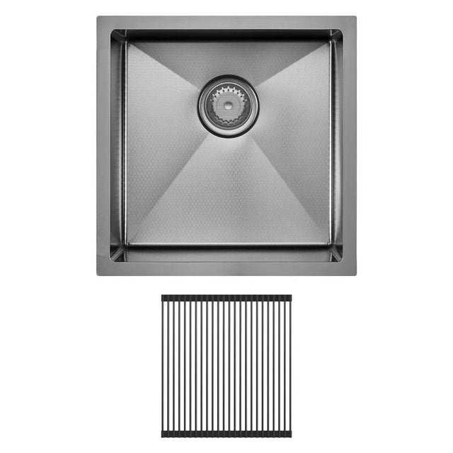 Hana Anti-Scratch 32L Single Kitchen Sink Kit, PVD Gun Metal fienza