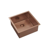 Hana 32L Single Kitchen Sink, Brushed Copper fienza