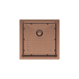 Hana 32L Single Kitchen Sink, Brushed Copper fienza