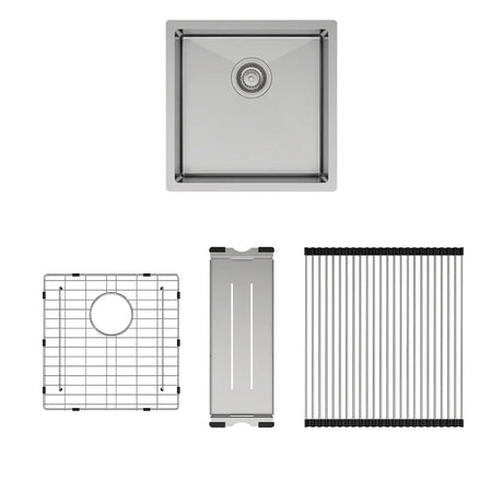 Hana 32L Single Kitchen Sink Kit, Stainless Steel fienza
