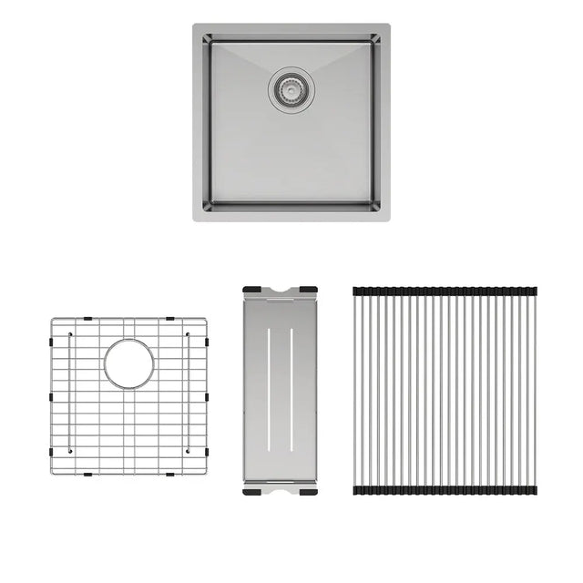 Hana 32L Single Kitchen Sink Kit, Stainless Steel fienza
