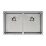Hana 27L/27L Double Kitchen Sink, Stainless Steel fienza