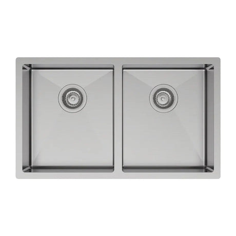 Hana 27L/27L Double Kitchen Sink, Stainless Steel fienza