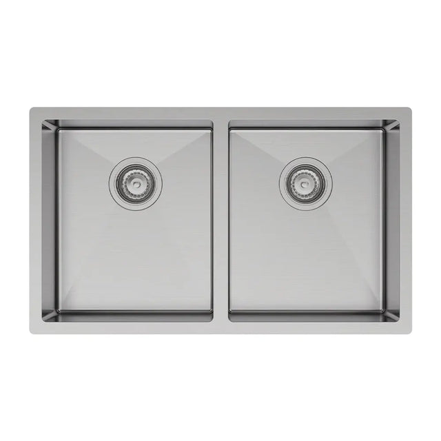 Hana 27L/27L Double Kitchen Sink, Stainless Steel fienza