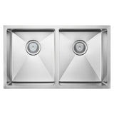 Hana Anti-Scratch 27L/27L Double Kitchen Sink, Stainless Steel fienza