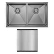 Hana Anti-Scratch 27L/27L Double Kitchen Sink Kit, PVD Gun Metal fienza