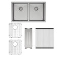 Hana 27L/27L Double Kitchen Sink Kit, Stainless Steel fienza