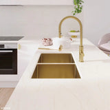 Hana 27L/27L Double Kitchen Sink, PVD Rugged Brass fienza