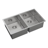 Hana 27L/27L Double Kitchen Sink Kit, Stainless Steel fienza