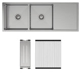 Hana 29L/29L Double Kitchen Sink with Drainer Kit fienza