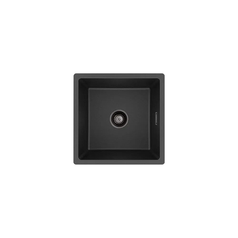Kuro Granite 33L Single Bowl Kitchen Sink, Matte Black fienza