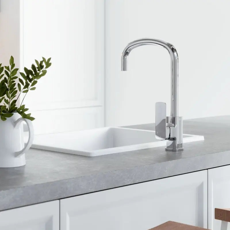 Kuro Granite 38L Single Bowl Kitchen Sink, Matte White fienza