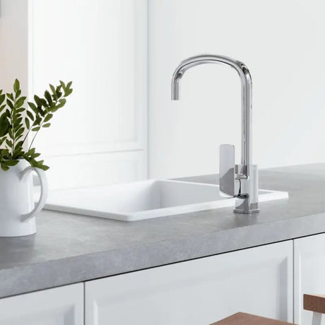 Kuro Granite 38L Single Bowl Kitchen Sink, Matte White fienza